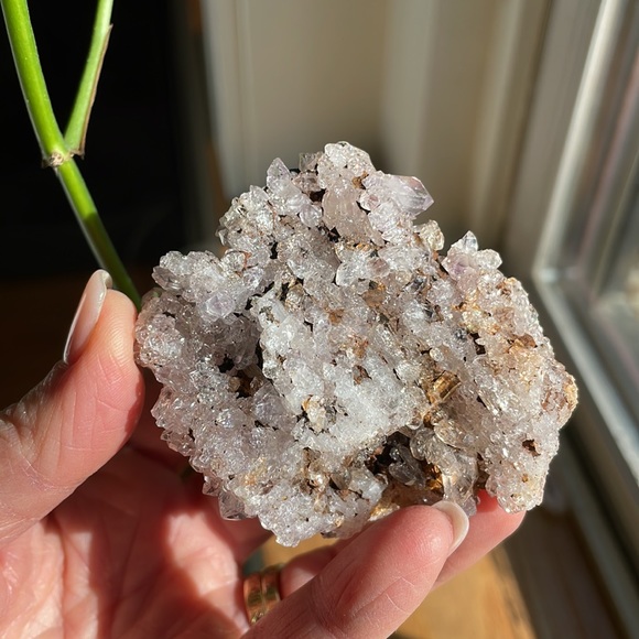 Highly complex lavender pink Quartz amethyst cluster with hematite! - Picture 2 of 7